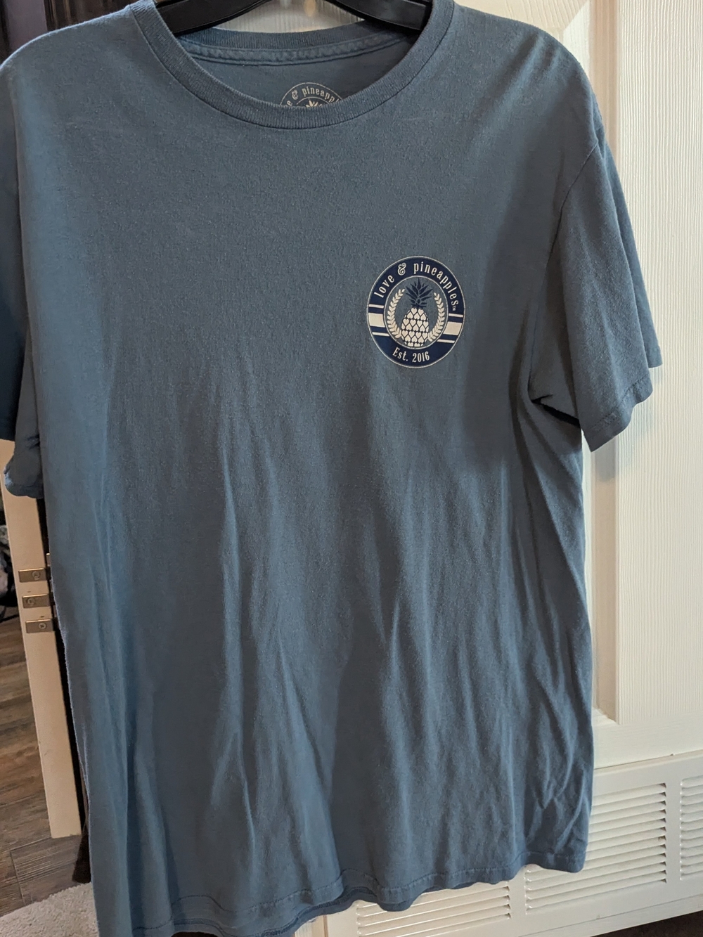 I Love & Pineapples Short Sleeve Tee in Slate Blue